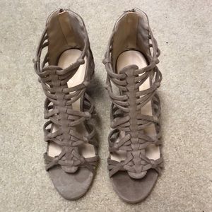 Tan suede wedges. New! Never worn!